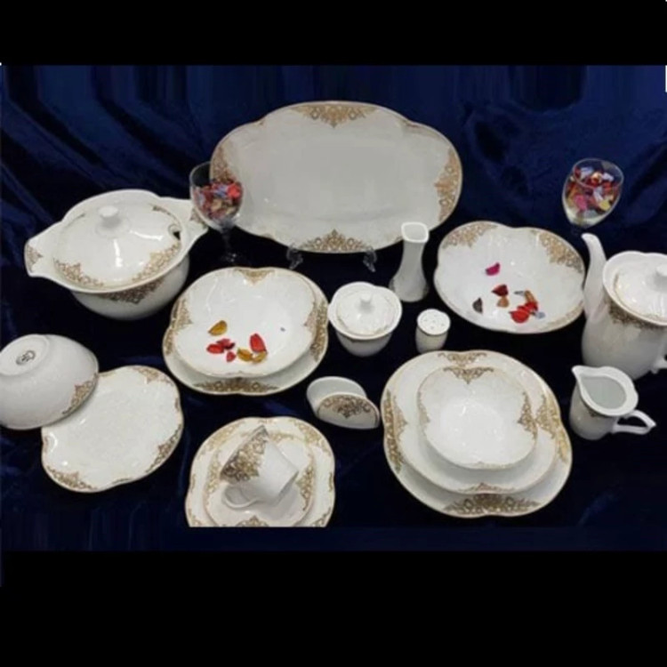 سرویس چینی 30 پارچه پردیس مدل مونیکا طلایی 6 نفره با ارسال رایگان