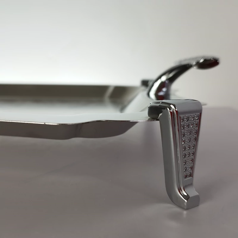 سینی استیل مستطیل متوسط پایه دار ریور کد 7216Bبسته 1 عددی با ارسال رایگان