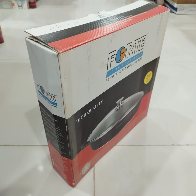 تابه گرانیتی دو دسته سایز 36 برند فورته مشکی FORTE