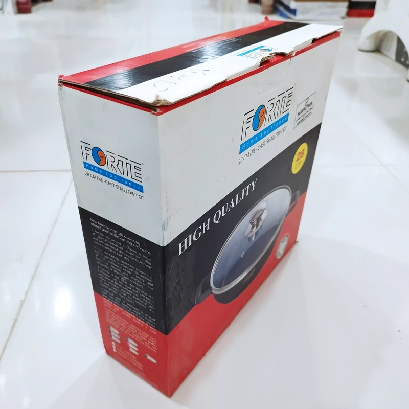 تابه گرانیتی دو دسته سایز 28 برند فورته مشکی FORTE