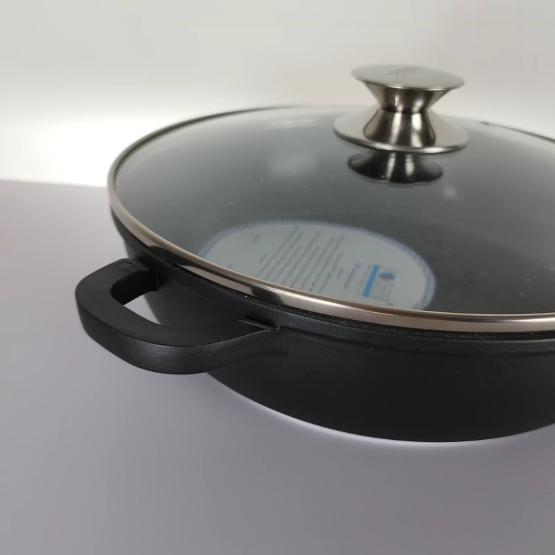 تابه گرانیتی دو دسته سایز 28 برند فورته مشکی FORTE