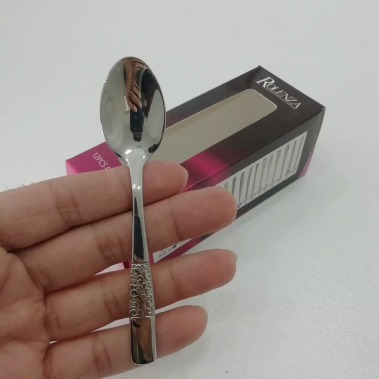 قاشق چای خوری استیل ضد زنگ رولنزا ROLENZA بسته 12 عددی کد 56
