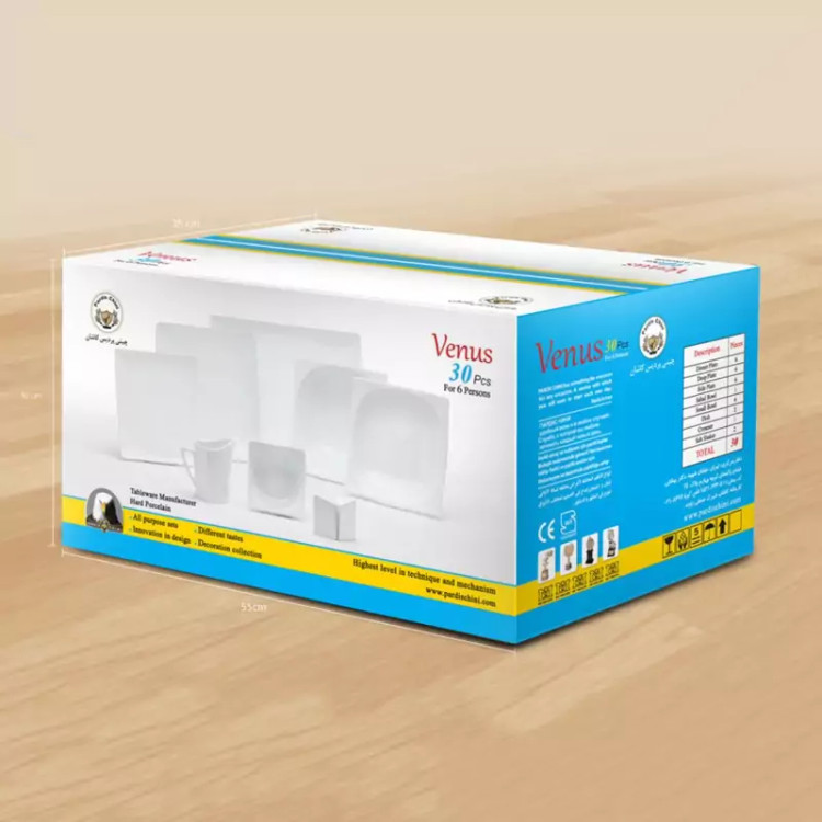 سرویس 30 پارچه چینی پردیس مدل وینسلت عسلی