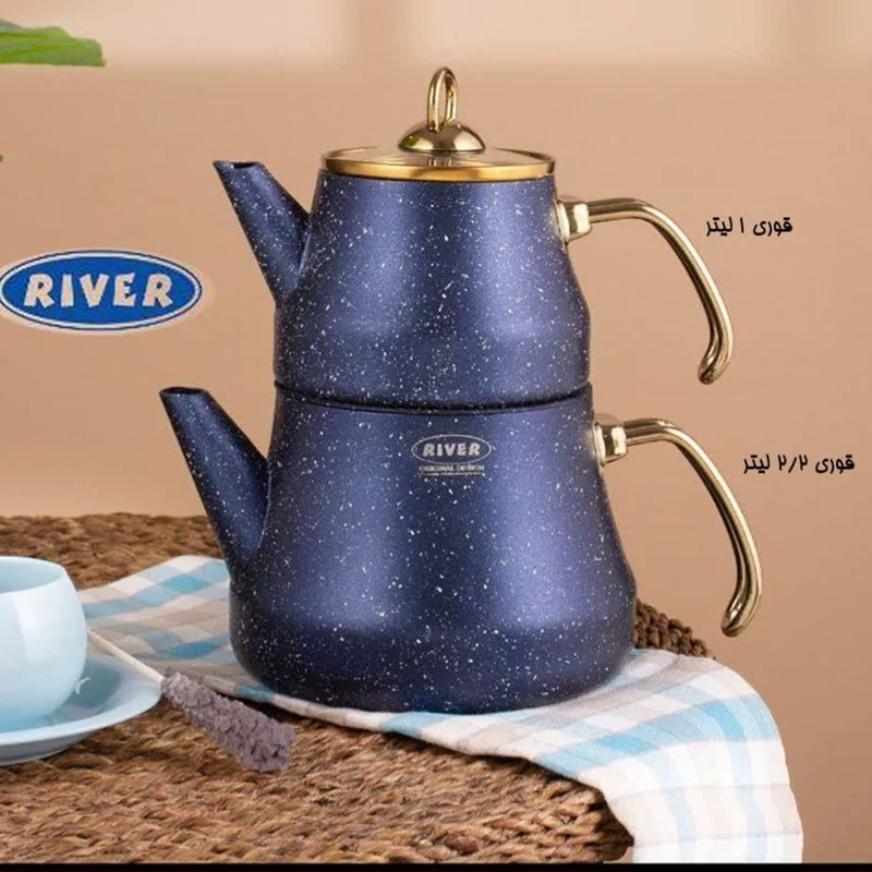 کتری و قوری گرانیتی ریور RIVER کد 5837 سورمه ای