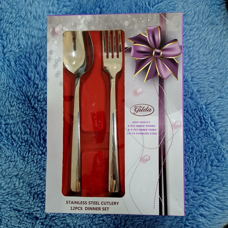ست قاشق و چنگال استیل نگیر گیلدا طرح شیکاگو GILDA بسته 6+6 عددی با ارسال رایگان