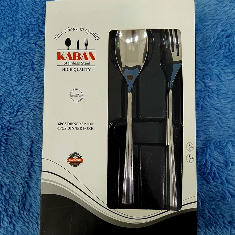 قاشق و چنگال لاکچری کابان کد 187 بسته 12 عددی ارسال رایگان