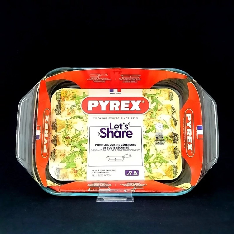 تابه مستطیل پیرکس دسته دار 39 در 25 سانت فرانسه PYREX کد 232 با ارسال رایگان