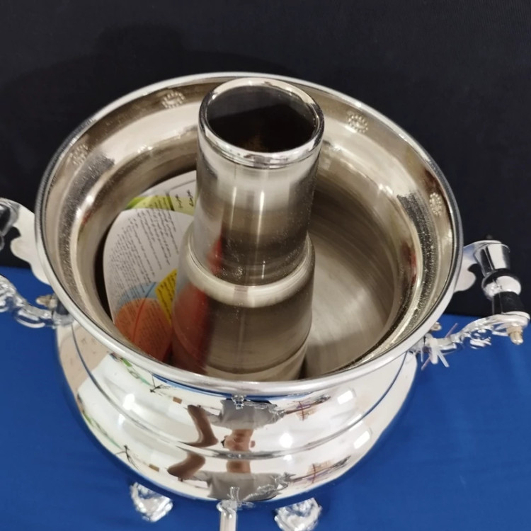 سماوز گازی 6 لیتر گل سرخ مدل گلابی ساده