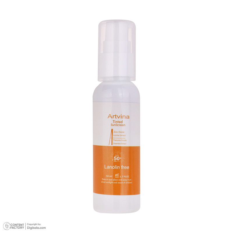 کرم ضد آفتاب رنگی صورت و بدن آرت وینا SPF50 مدل COVER PA+++ مناسب انواع پوست حجم 50 میلیلیتر