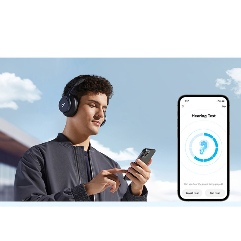هدفون بیسیم انکر مدل Space One با نویز کنسلینگ فعال (ANC)، درگاه شارژ USB Type-C، مقاوم در برابر رطوبت و عرق