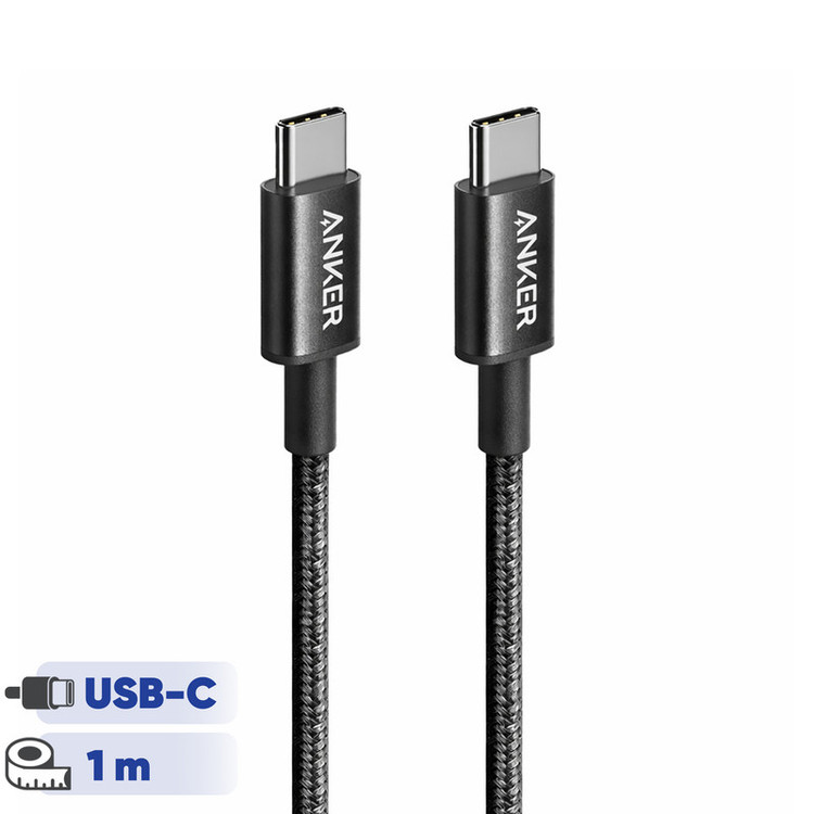 کابل تبدیل USB-C به USB-C انکر مدل Nylon A8752 طول یک متر