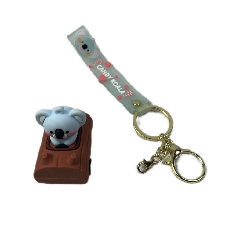 جاسوییچی و جاکلیدی سیلیکونی و ماشین عقب کش طرح کوالای شکلاتی CANDY KOALA قهوه ای