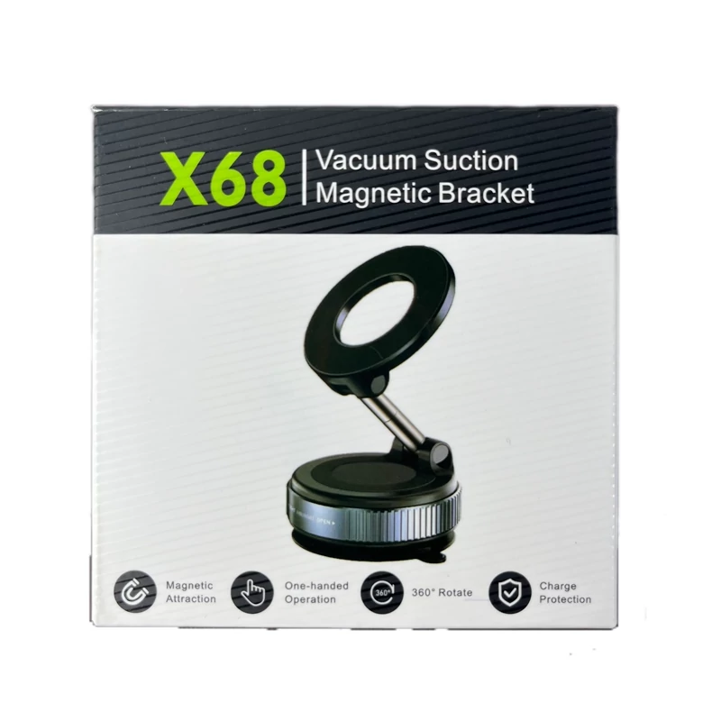 هولدر و پایه نگهدارنده موبایل مدل X68 گرد مگنتی و چرخش 360درجه و چسبی قابل تنظیم مشکی