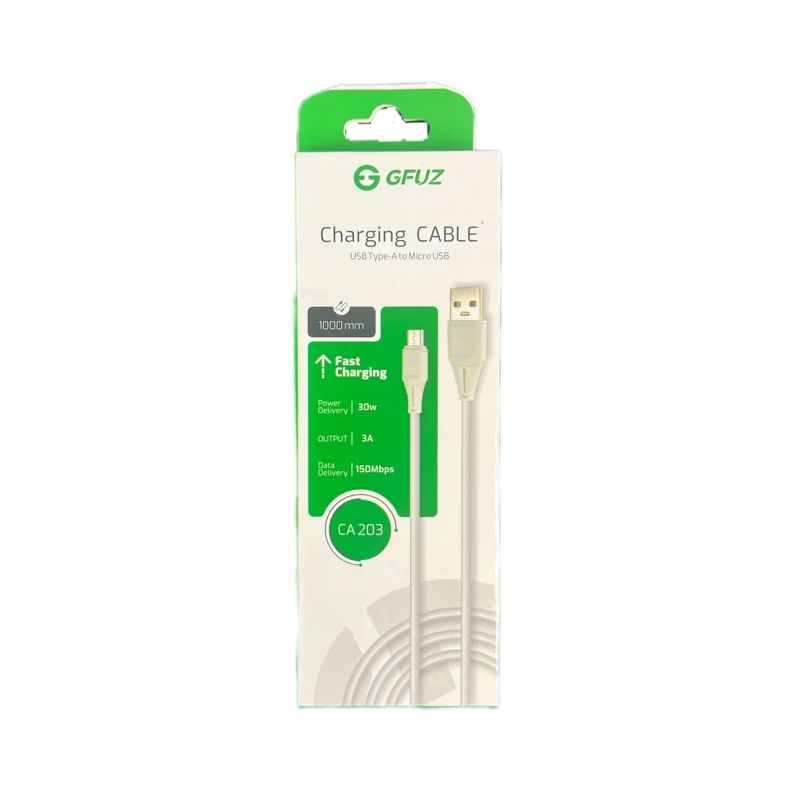 کابل شارژ GFUZ یواسبی به میکرویواسبی (اندرویدی) 1 متری کد CA203