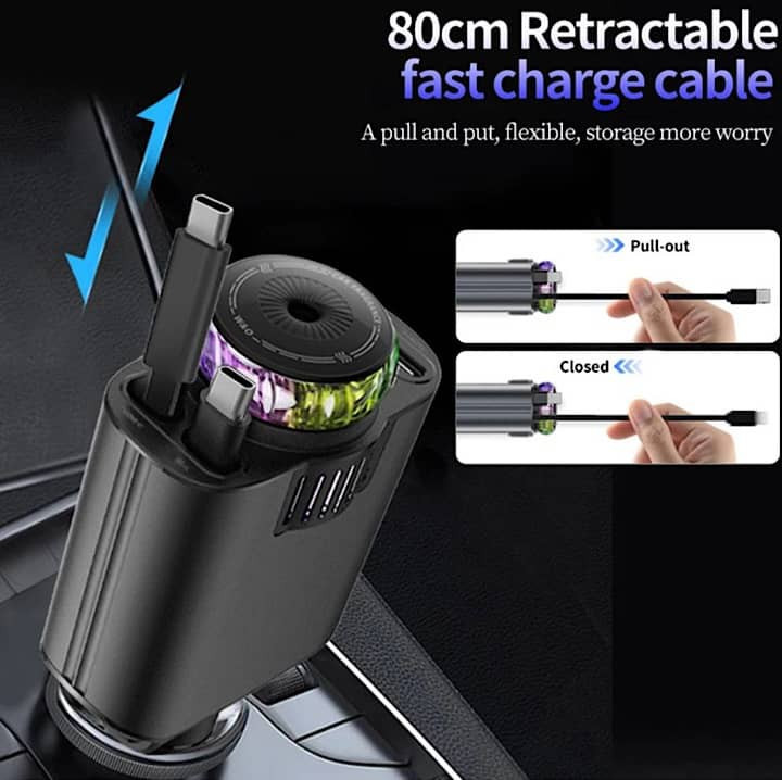 شارژر فندکی 5 کاره خودرو STARLIGHT CAR CHARGER مدل D1