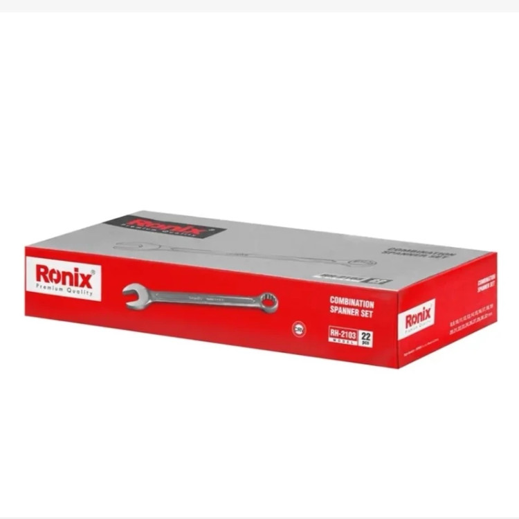 مجموعه 22 عددی آچار یکسر رینگ یکسر تخت کیفی رونیکس مدل RH-2103