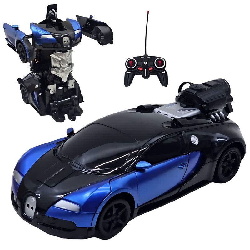 ماشین بازی کنترلی ناب سل مدل بوگاتی شارژی تبدیل شونده دودزا چراغدار Bugatti rechargeable remote control game machine with smoke and lights
