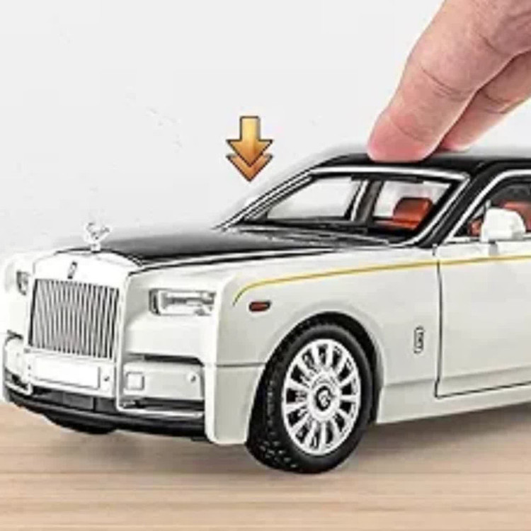 ماکت ماشین بازی ناب سل مدل رولزرویس سقف کهکشانی فلزی موزیکال کد Rolls-Royce scale 1:18