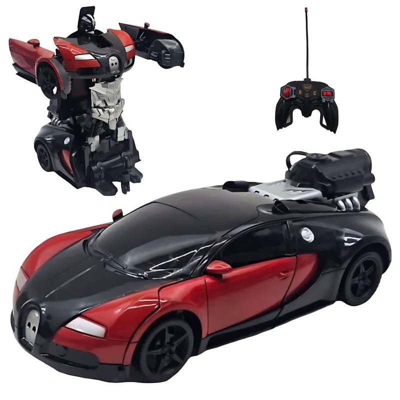 ماشین بازی کنترلی ناب سل مدل بوگاتی شارژی تبدیل شونده دودزا چراغدار Bugatti rechargeable remote control game machine with smoke and lights