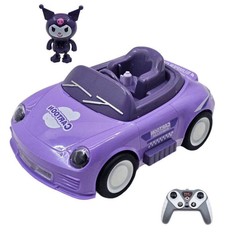 ماشین بازی کنترلی ناب سل مدل استیچ و کرومی دودزا شارژی موزیکال چراغدار به همراه دو عدد فیگور کرومی و استیچ KUROMI & STICH REMOTE CONTROL CAR