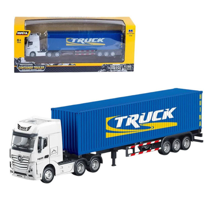 ماکت ماشین ناب سل مدل تریلی کانتینر دار فلزی هوینا کد CONTAINER TRUCK 1732 SCALE 1:50