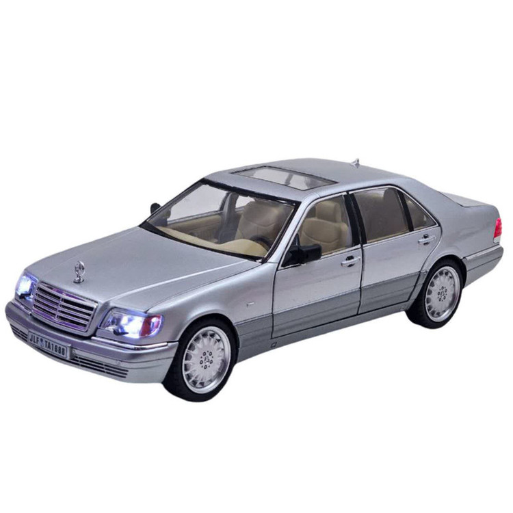 ماکت ماشین ناب سل مدل بنز سوپر سالن فلزی چراغدار موزیکال کد Mercedes-Benz s320 metal lighted musical metal car