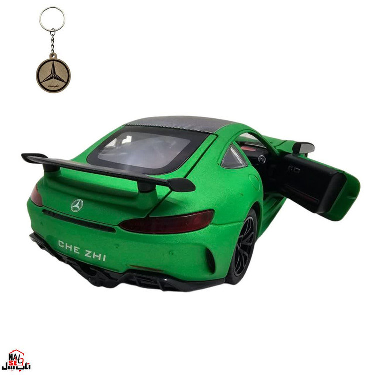ماکت ماشین ناب سل مدل مرسدس بنز چه ژی دودزا فلزی اسپرت چراغدار موزیکال MERCDES BENZ AMG GTR NAAB001 به همراه جاسوییچی