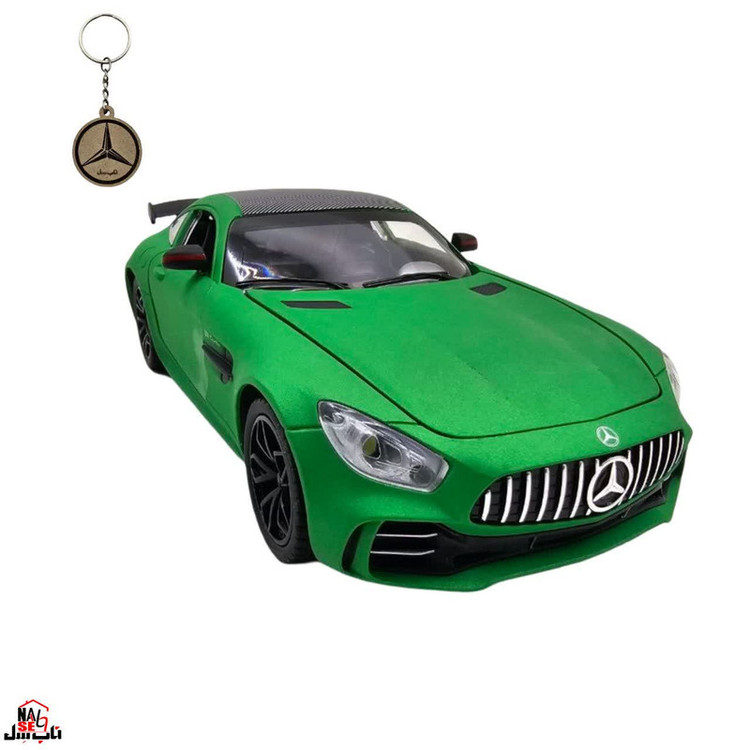 ماکت ماشین ناب سل مدل مرسدس بنز چه ژی دودزا فلزی اسپرت چراغدار موزیکال MERCDES BENZ AMG GTR NAAB001 به همراه جاسوییچی