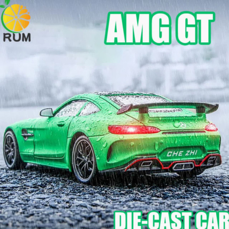 ماکت ماشین ناب سل مدل مرسدس بنز چه ژی دودزا فلزی اسپرت چراغدار موزیکال MERCDES BENZ AMG GTR NAAB001 به همراه جاسوییچی