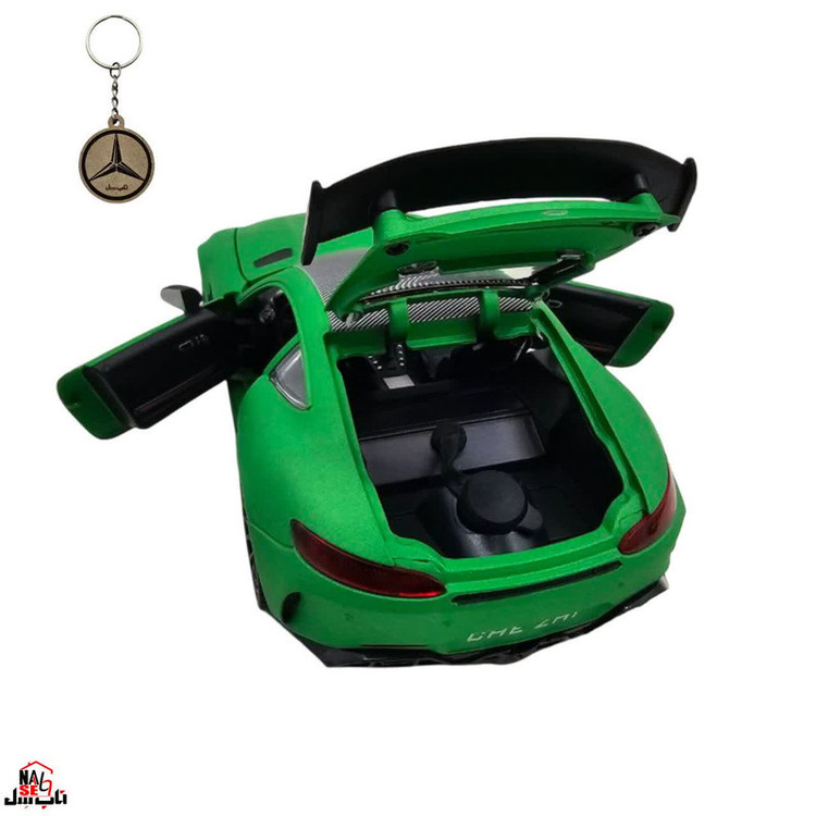 ماکت ماشین ناب سل مدل مرسدس بنز چه ژی دودزا فلزی اسپرت چراغدار موزیکال MERCDES BENZ AMG GTR NAAB001 به همراه جاسوییچی