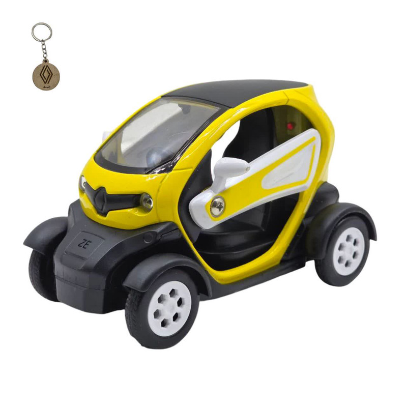 ماشین بازی ناب سل مدل  رنو توییزی فلزی چراغدار عقب کش RENAULT TWIZY به همراه جاسوییچی