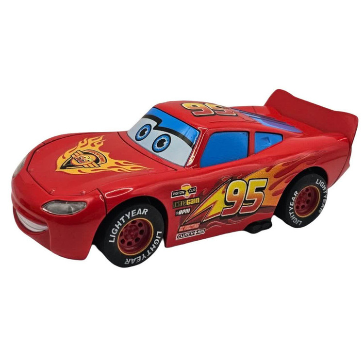ماکت ماشین ناب سل مدل مک کوئین فلزی چراغدار موزیکال کد McQueen Metal Light-Up Musical به همراه استند