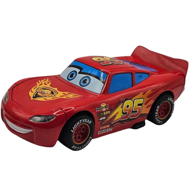 ماکت ماشین ناب سل مدل مک کوئین فلزی چراغدار موزیکال کد McQueen Metal Light-Up Musical به همراه استند