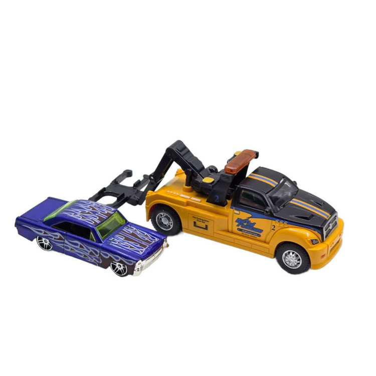 ماشین بازی ناب سل مدل کامیون بازی یدک کش فلزی عقب کش مجموعه دو عددی TRUCK TRANSPORT NAAB004