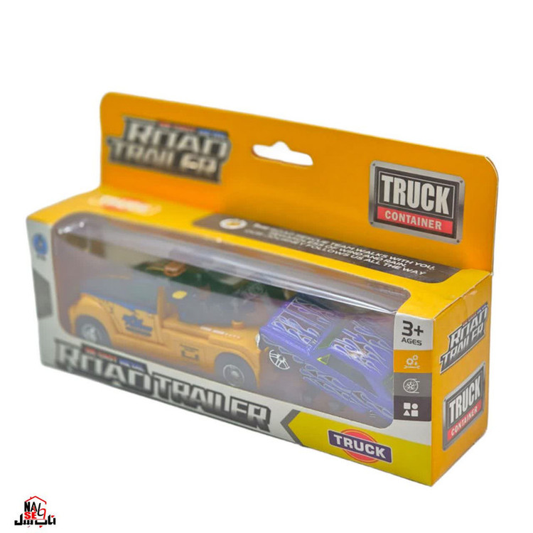 ماشین بازی ناب سل مدل کامیون بازی یدک کش فلزی عقب کش مجموعه دو عددی TRUCK TRANSPORT NAAB004