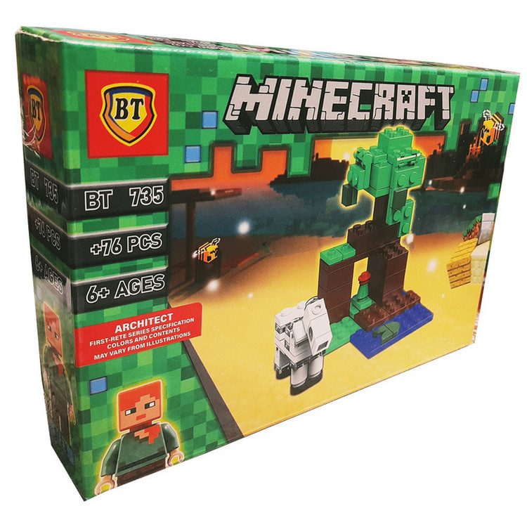 ساختنی 76 تکه ناب سل مدل بی تی ماینکرافت کد 76pcs Minecraft build 735