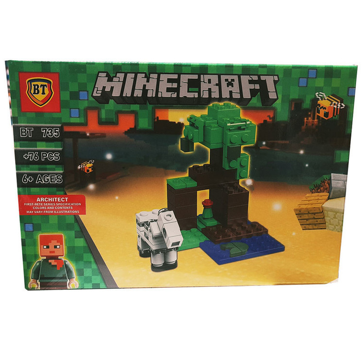 ساختنی 76 تکه ناب سل مدل بی تی ماینکرافت کد 76pcs Minecraft build 735