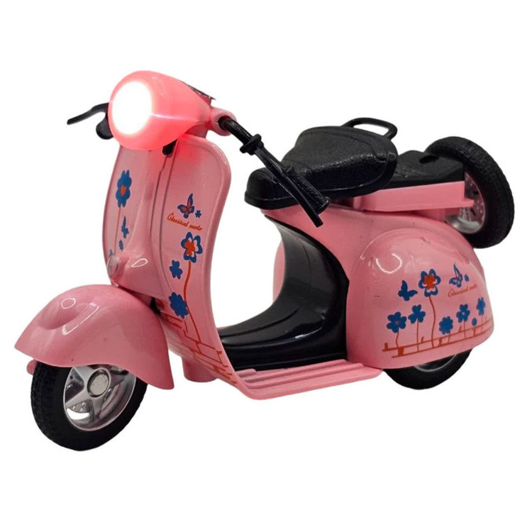 موتور بازی ناب سل مدل وسپا فلزی موزیکال چراغدار فانتزی کد Vespa metal toy motorbike with lights and music naab002