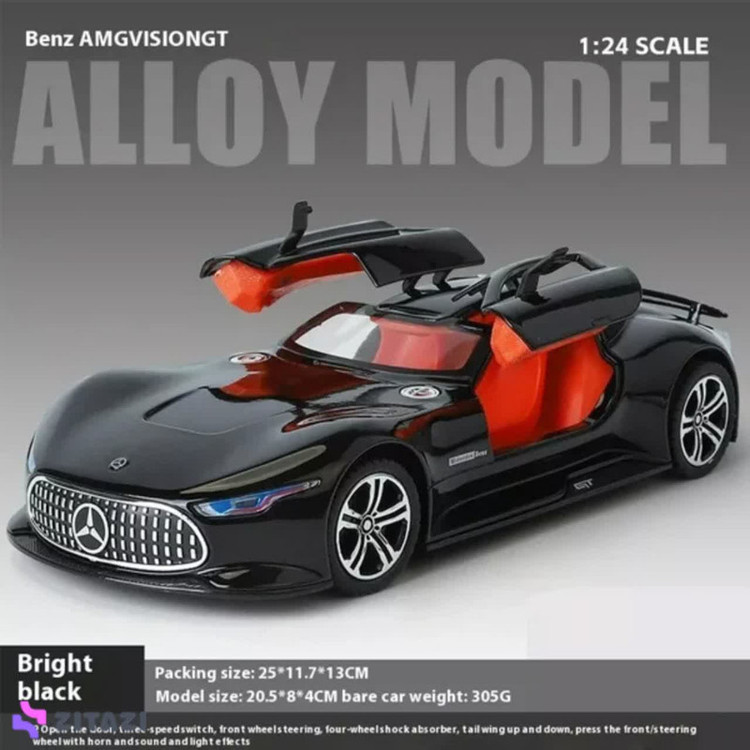 ماکت ماشین ناب سل مدل مرسدس بنز ای ام جی ویژن جی تی فلزی چراغدار درب خفاشی کد Mercedes Benz AMG Vision GT