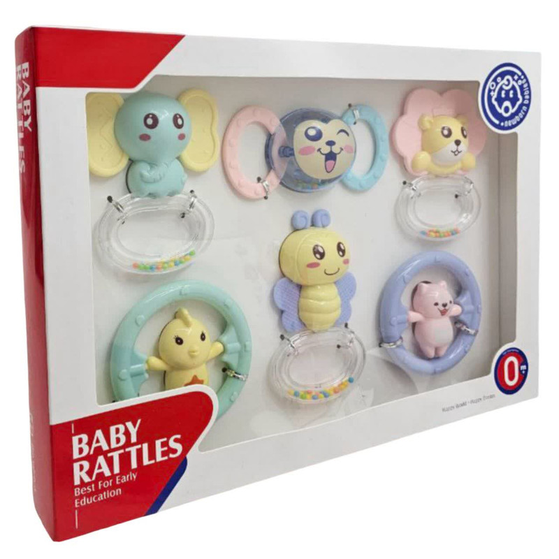 جغجغه ناب سل مدل هانگر مجموعه 6 عددی کد BABY RATTLES  HANGER HAPPY WORLD