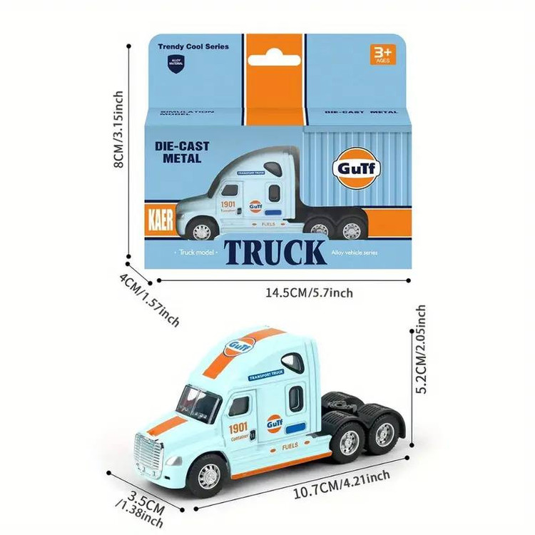 ماشین بازی ناب سل مدل کله تریلی فلزی 6 چرخ اسپرت کد DIE-CAST METAL TRUCK 1901
