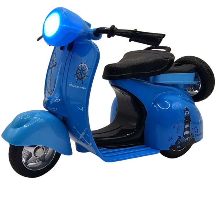 موتور بازی ناب سل مدل وسپا فلزی موزیکال چراغدار فانتزی کد Vespa metal toy motorbike with lights and music naab001