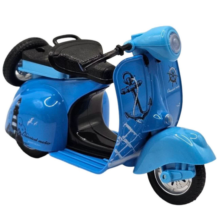 موتور بازی ناب سل مدل وسپا فلزی موزیکال چراغدار فانتزی کد Vespa metal toy motorbike with lights and music naab001
