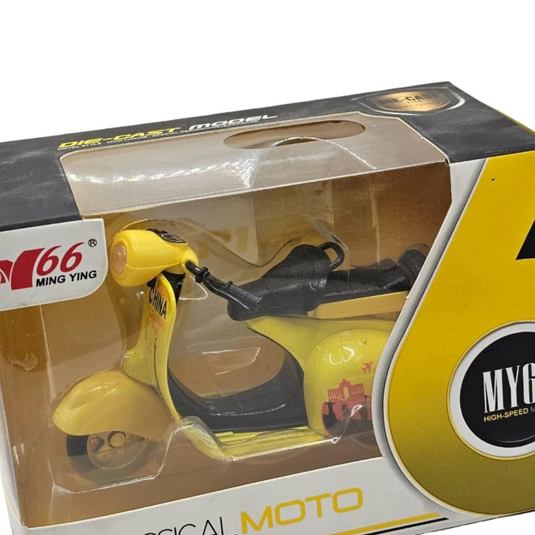 موتور بازی ناب سل مدل وسپا فلزی موزیکال چراغدار فانتزی کد Vespa metal toy motorbike with lights and music naab003