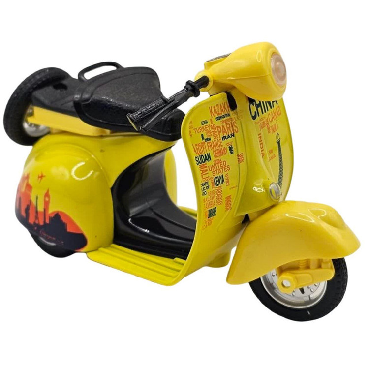 موتور بازی ناب سل مدل وسپا فلزی موزیکال چراغدار فانتزی کد Vespa metal toy motorbike with lights and music naab003