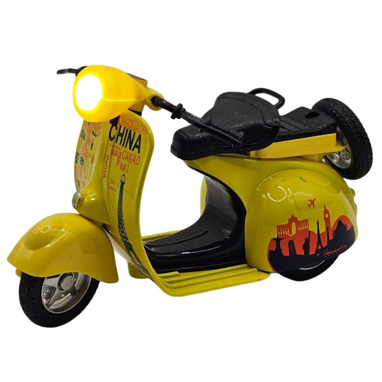 موتور بازی ناب سل مدل وسپا فلزی موزیکال چراغدار فانتزی کد Vespa metal toy motorbike with lights and music naab003