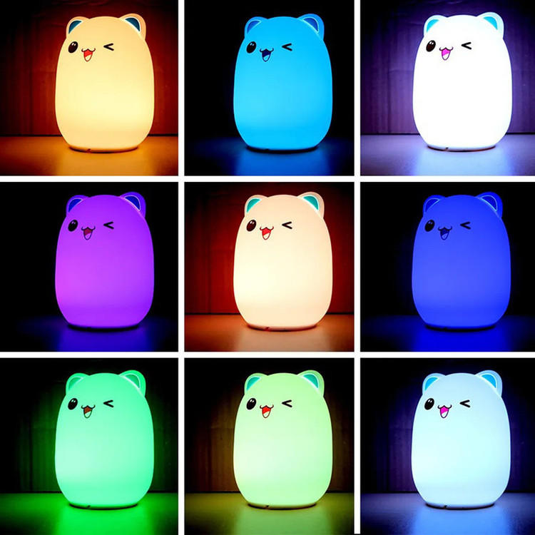 چراغ خواب کودک ناب سل مدل خرس کوچولو شارژی سیلیکونی BUD BEAR SILICONE LAMP
