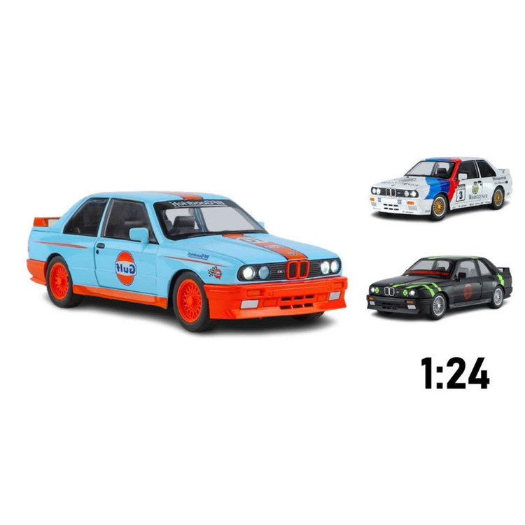 ماکت ماشین ناب سل مدل بی ام و فلزی چراغدار BMW E30 M3 NAAB002 به همراه جاسوییچی