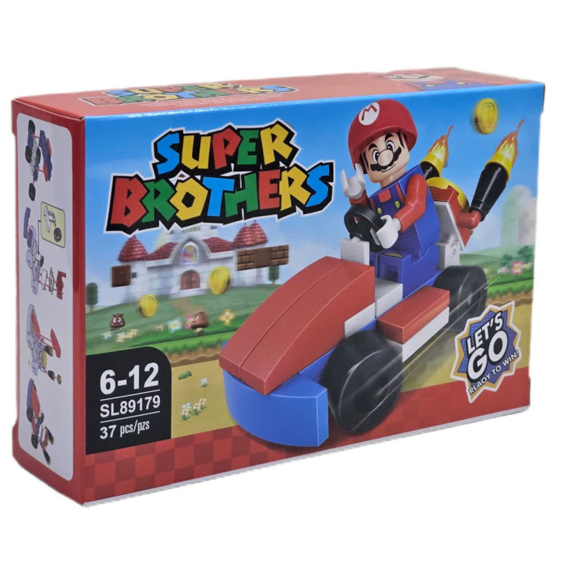 ساختنی 37 تکه ناب سل مدل ماریو ماشین سوار کد  37PCS/PZS SUPER BROTHERS SL89179 NO.1