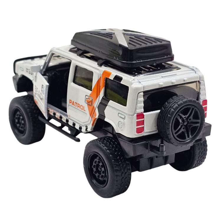 ماشین بازی ناب سل مدل هامر آفرود ساحلی فلزی موزیکال چراغدار عقب کش Musical Metal Hummer Game Machine with Lights